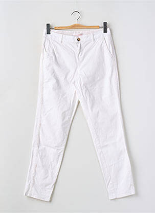 Pantalon chino broderie galons latéraux taille normale blanc CAMAIEU femme