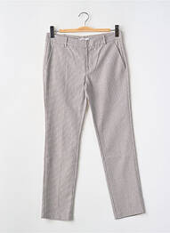 Pantalon chino fermeture zippée sous rabat avec crochet taille normale gris MANGO femme