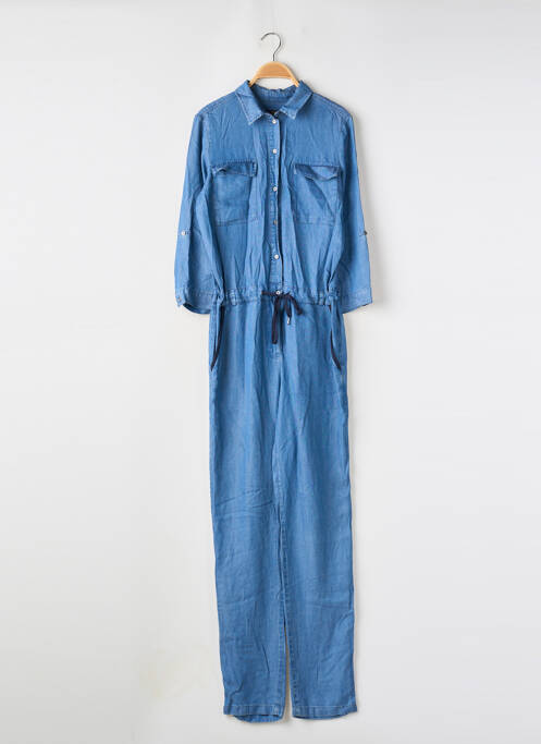 Combi-pantalon fermeture boutonnée sur le devant manches 3/4 bleu 1 2 3 femme