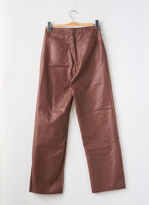 Pantalon droit stretch taille haute marron NASTY GAL femme
