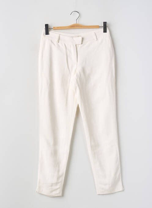 Pantalon chino fermeture zippée sous rabat avec crochet taille normale beige PAUL & JOE femme