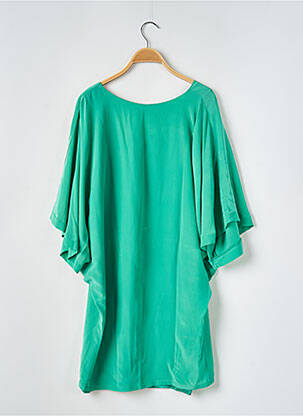 Robe courte manches 3/4 manches 3/4 vert ELLA LUNA femme