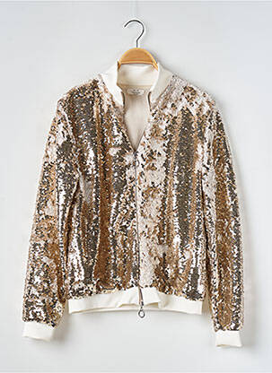 Blouson effet matière satinée or CREAM & ROUGE femme