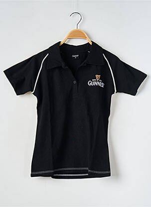 Polo broderie manches courtes noir GUINNESS femme