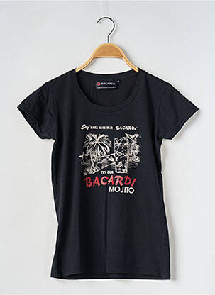 T-shirt imprimé fantaisie manches courtes noir BACARDI femme