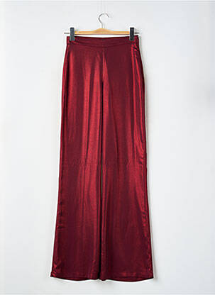 Pantalon large fermeture zip latéral taille haute rouge BOOHOO femme