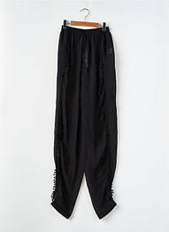 Pantalon droit tissage crêpe taille haute noir BOOHOO femme