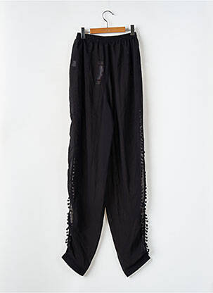 Pantalon droit tissage crêpe taille haute noir BOOHOO femme