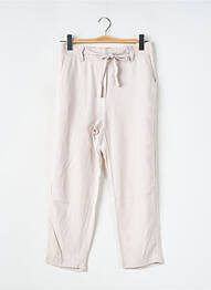 Pantalon droit taille haute taille haute beige MANGO femme