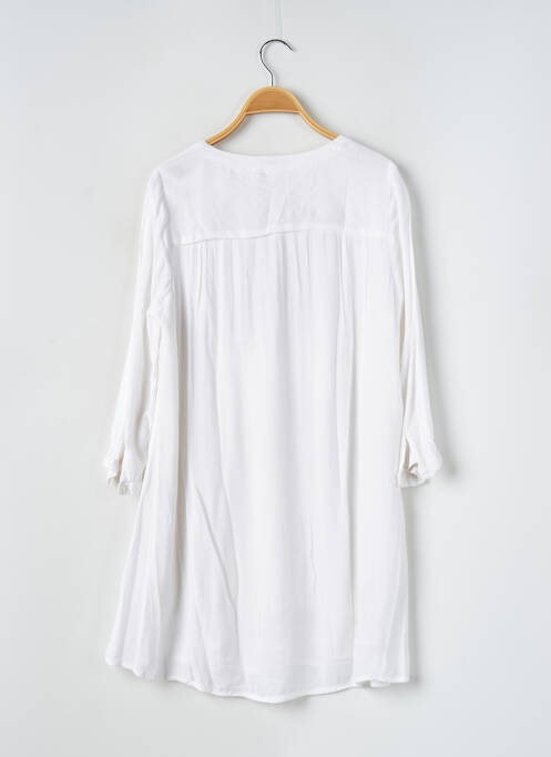 Robe courte manches 3/4 manches 3/4 blanc MANGO femme