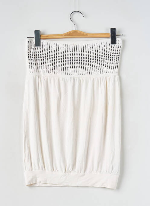 Top tissage jersey sans manche beige PIMKIE femme