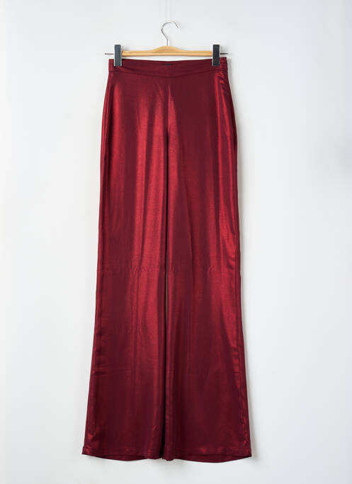 Pantalon large fermeture zip latéral taille haute rouge BOOHOO femme