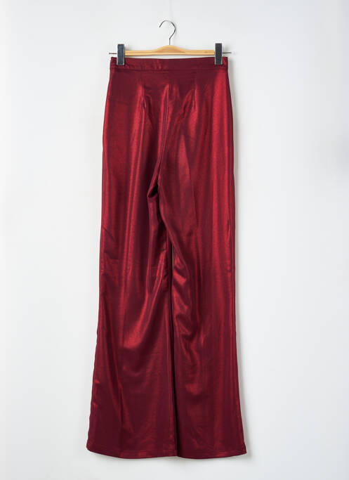 Pantalon large fermeture zip latéral taille haute rouge BOOHOO femme