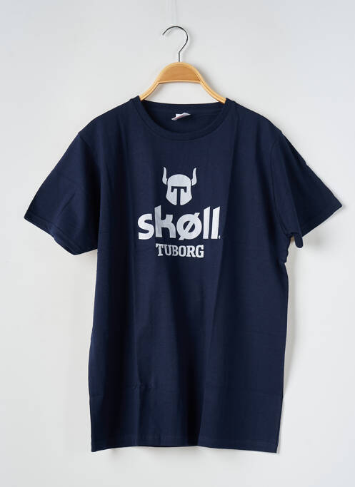 T-shirt bleu FRUIT OF THE LOOM pour homme