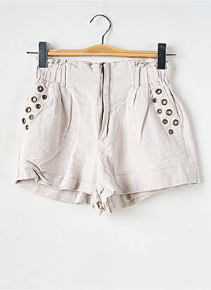 Short taille élastique taille haute beige ORTO BOTANICO femme