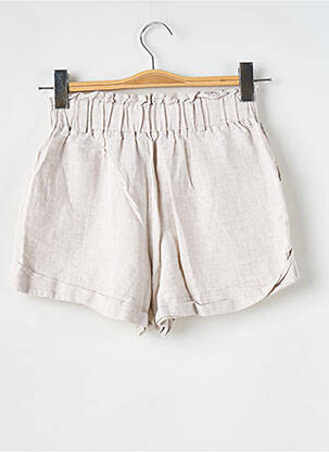 Short taille élastique taille haute beige ORTO BOTANICO femme