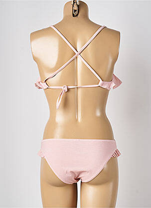 Maillot de bain 2 pièces stretch haut soutien-gorge moulé rose UNDIZ femme