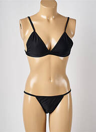Maillot de bain 2 pièces stretch haut triangles noir SANS MARQUE femme