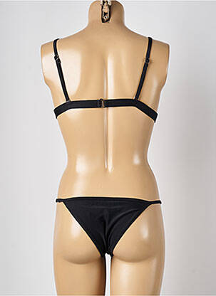 Maillot de bain 2 pièces stretch haut triangles noir SANS MARQUE femme
