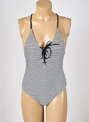 Maillot de bain 1 pièce effet matière satinée haut soutien-gorge avec mousse de rembourrage amovible blanc PIMKIE femme