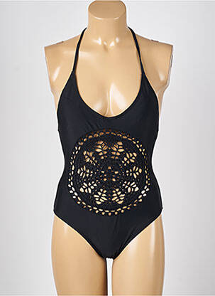 Maillot de bain 1 pièce effet matière satinée haut soutien-gorge avec mousse de rembourrage amovible noir MISSGUIDED femme