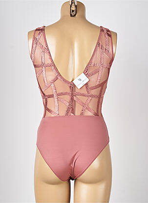 Body lingerie effet matière satinée rose LOUISA BRACQ femme