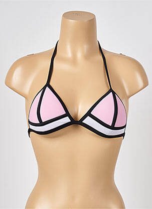 Haut de maillot de bain stretch haut soutien-gorge avec mousse de rembourrage amovible rose SANS MARQUE femme