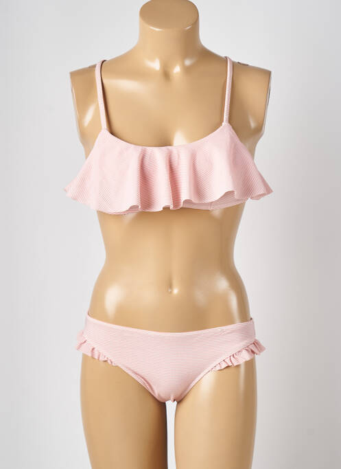 Maillot de bain 2 pièces stretch haut soutien-gorge moulé rose UNDIZ femme