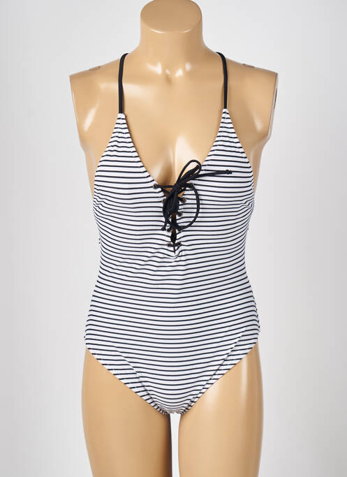 Maillot de bain 1 pièce effet matière satinée haut soutien-gorge avec mousse de rembourrage amovible blanc PIMKIE femme