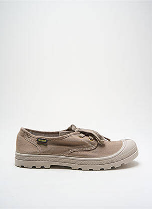 Baskets semelle amovible talon plat jusqu'à 3cm beige PALLADIUM femme