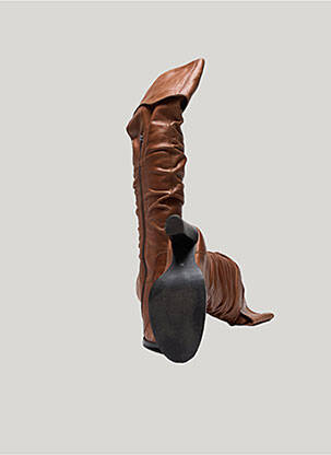Cuissardes tissage satiné talon de 7 à 9cm marron BASTA femme