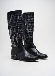 Bottes matière lisse talon plat jusqu'à 3cm noir COSMOPARIS femme