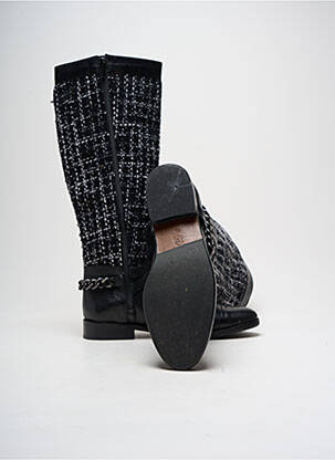 Bottes matière lisse talon plat jusqu'à 3cm noir COSMOPARIS femme