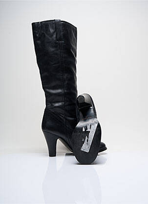 Bottes tissage satiné talon de 7 à 9cm noir ANDRE femme