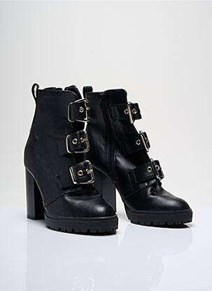 Bottines/boots matière lisse talon de 7 à 9cm noir NEW LOOK femme