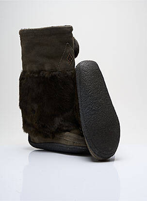 Bottes tissage satiné talon plat jusqu'à 3cm marron MUKS femme