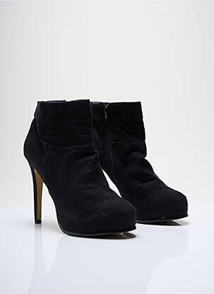 Bottines/boots bout rond talon haut de 10cm et plus noir TIMELESS femme