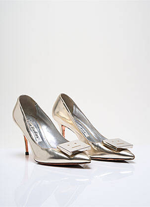 Escarpins tissage satiné talon de 7 à 9cm or ACNE STUDIOS femme