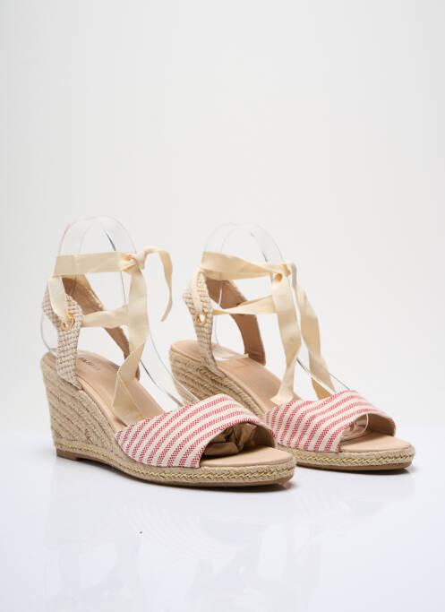 Espadrilles fermeture lacets talon de 4 à 6cm rose KIABI femme