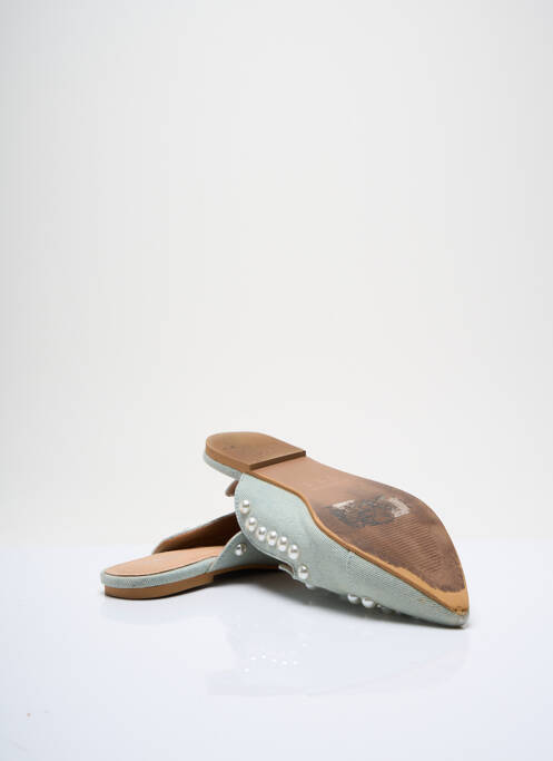 Mules/sabots tissage satiné talon plat jusqu'à 3cm bleu MORGAN femme