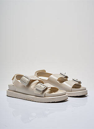 Sandales/nu pieds matière lisse talon de 4 à 6cm beige H&M femme