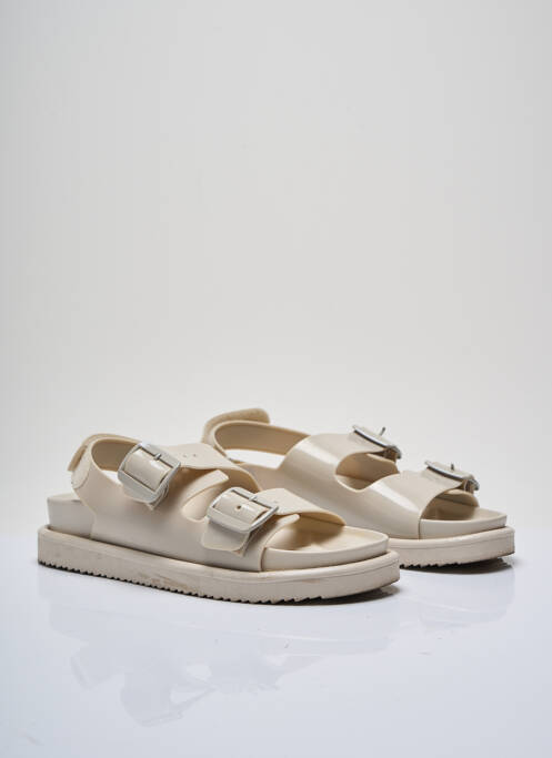 Sandales/nu pieds matière lisse talon de 4 à 6cm beige H&M femme
