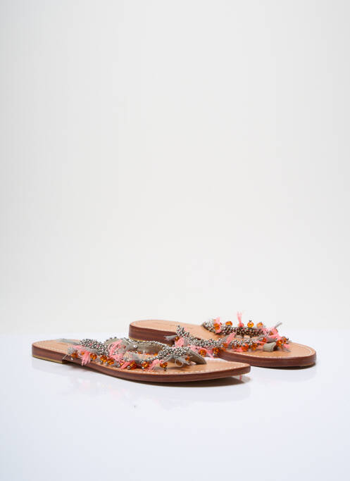 Tongs argent AMBRE BABZOE pour femme