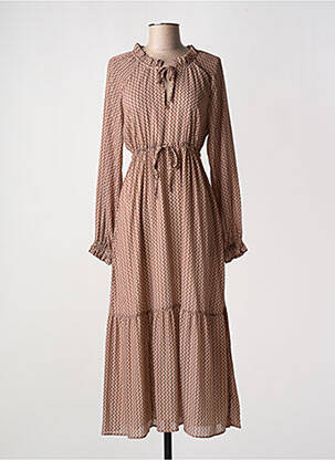 Robe longue manches longues manches longues rose C'EST BEAU LA VIE femme