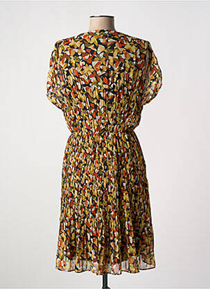 Robe mi-longue imprimé fantaisie manches courtes orange MOLLY BRACKEN femme