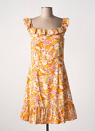 Robe mi-longue imprimé fleurs sans manche orange MOLLY BRACKEN femme
