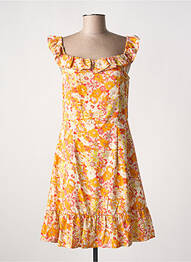 Robe mi-longue imprimé fleurs sans manche orange MOLLY BRACKEN femme