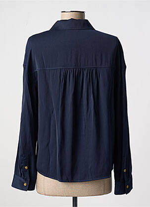 Chemisier coupe fluide manches longues bleu C'EST BEAU LA VIE femme