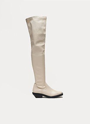 Cuissardes tissage satiné talon de 4 à 6cm beige TRUFFLE femme