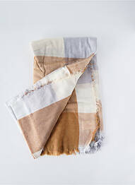 Echarpe imprimé carreaux marron CLAIRE NEUVILLE femme